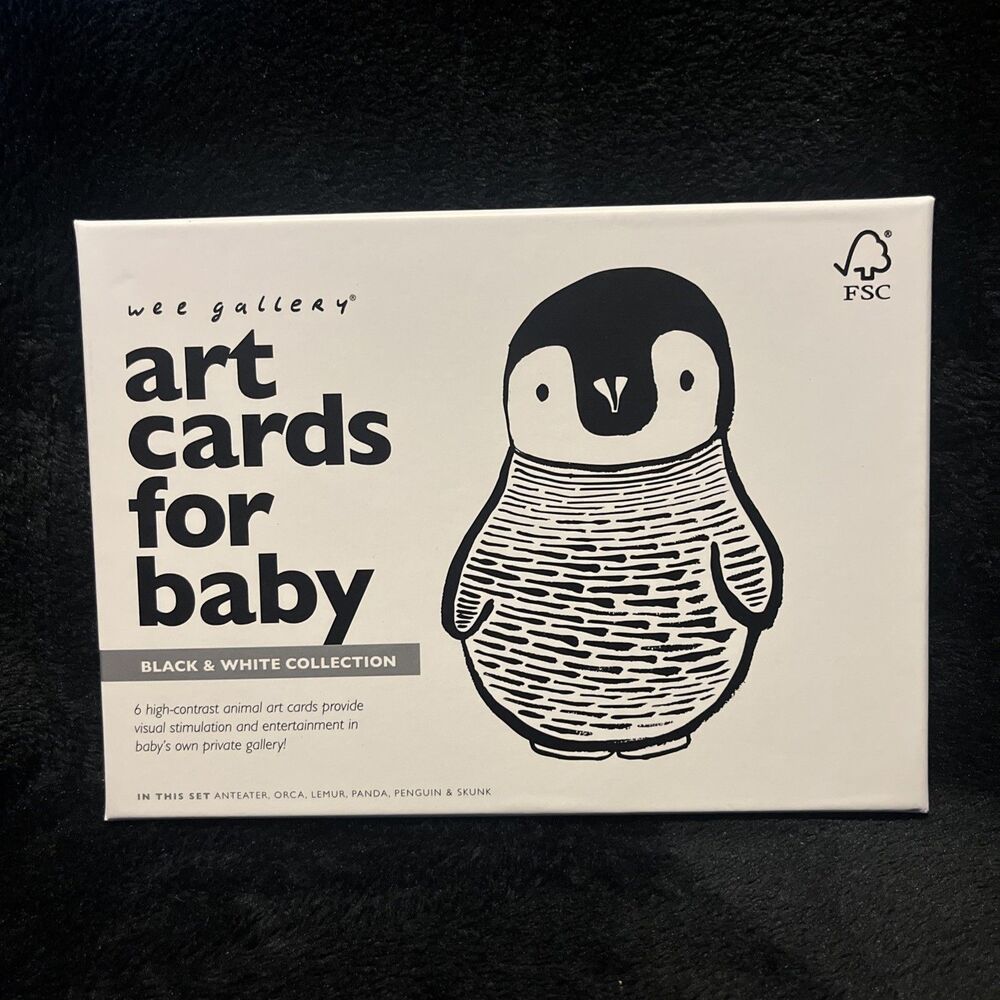 Wee Gallery Art Cards for Baby Black And White 6 Cards